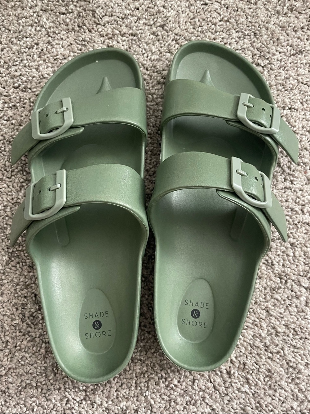 Shade & Shore Ladies 9 Forest Green Foam Sandals NWOT